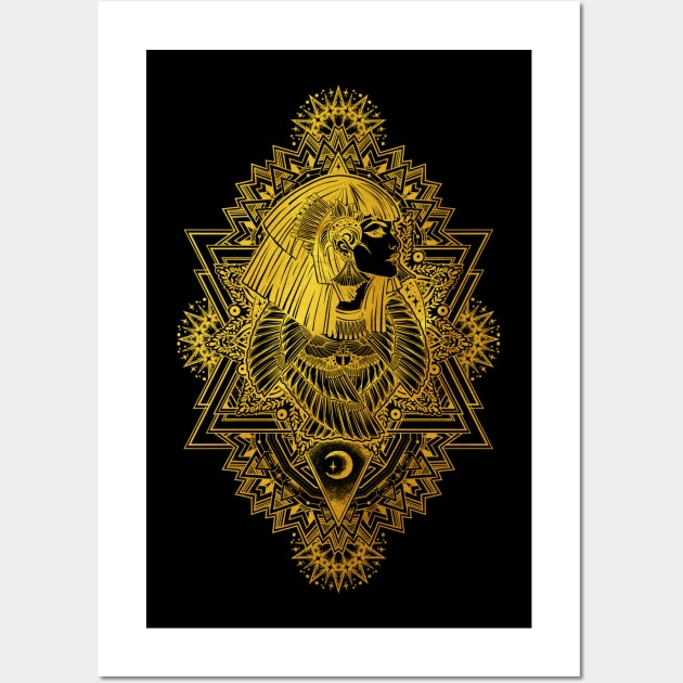 ISIS Goddess Golden Wall Art by DISOBEY